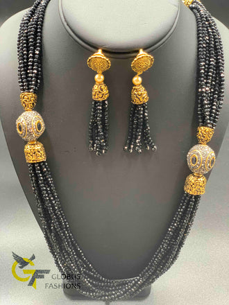 Full crystal black beads chain