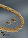 Mat finish multicolor stones with pearls long necklace set