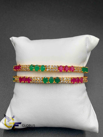 Multicolor stones set of two bangles
