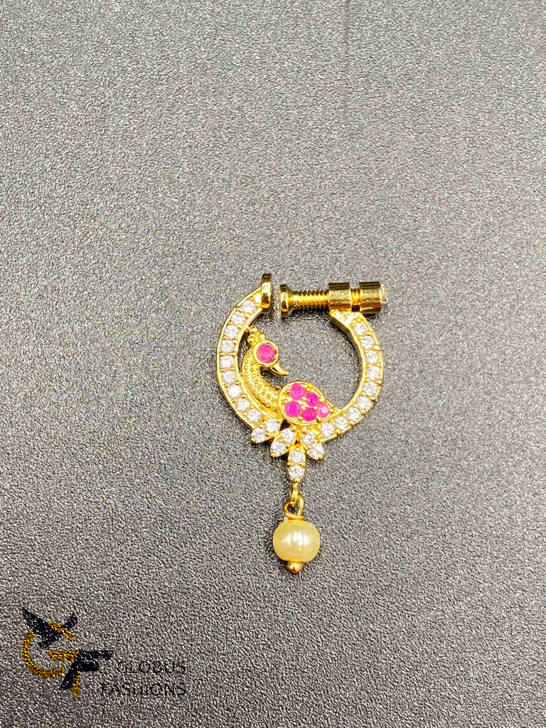 Peacock design Stones elegant nose rings
