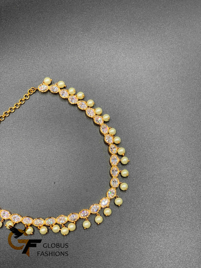 Emerald, cz stones and ruby stones necklace sets