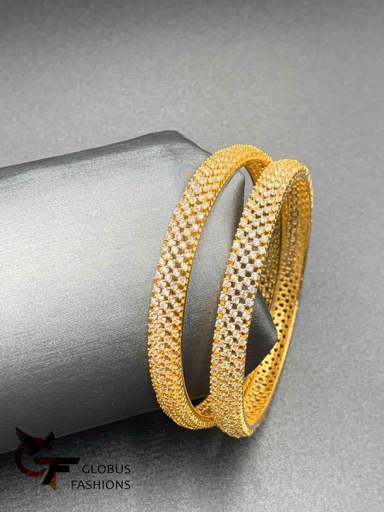 Set of two cz stones bangles