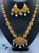Multicolor stones with pearls peacock design short necklace set