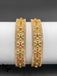 Traditional look multicolor stones flower design bangles