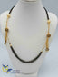 Black beads chain with stones balls and pearls