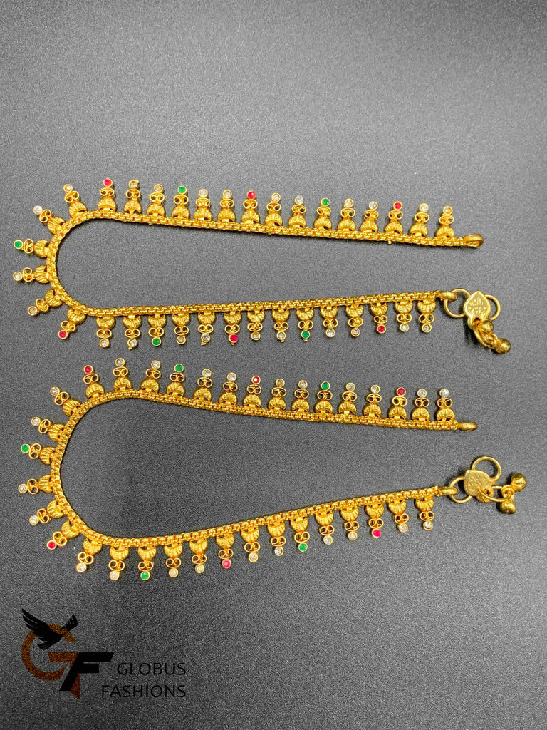 Multicolor Stones simple design party wear anklets