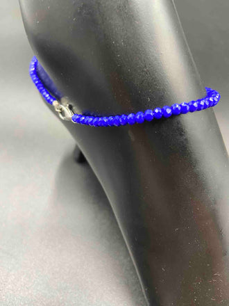 Dark blue Crystal beads single anklet