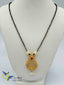 Elegant design multicolor stones pendant with a single line black diamond beads gold chain