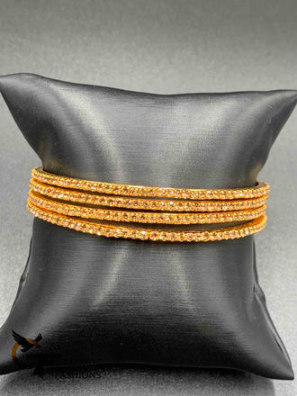 Light brown color stones set of four Bangles