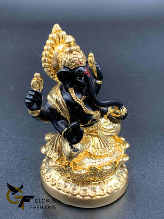 Gold with black enamel Paint lord Ganesha Idol