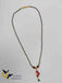 Black beads chain with ruby flower design pendant