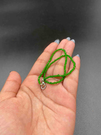 Parrot green Crystal beads single anklet