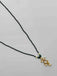 Single line black diamond beads chain with kundan stones pendant