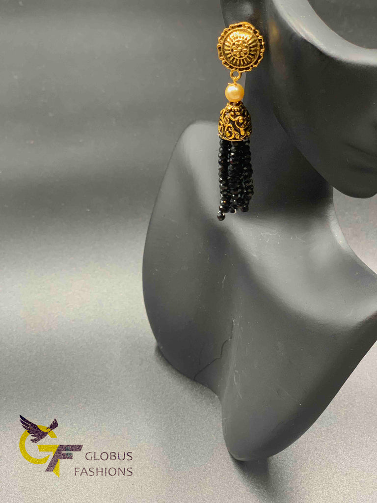 Full crystal black beads chain