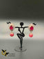Cute ruby and cz stones German silver earrings