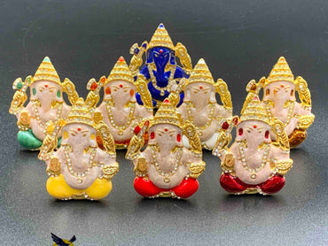 Different color handmade enamel paint Ganesh car idols