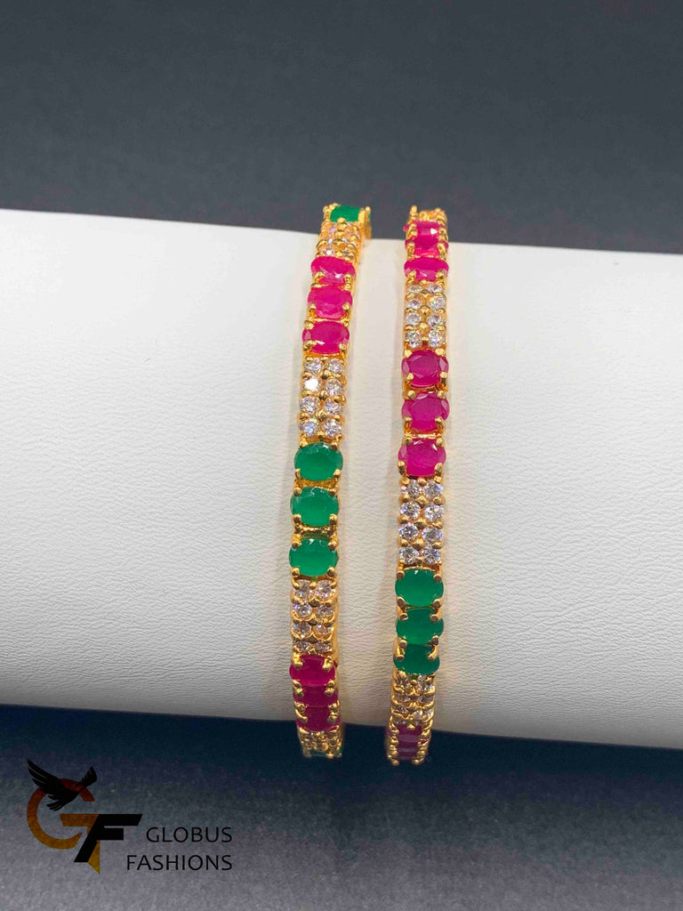 Multicolor stones set of two bangles