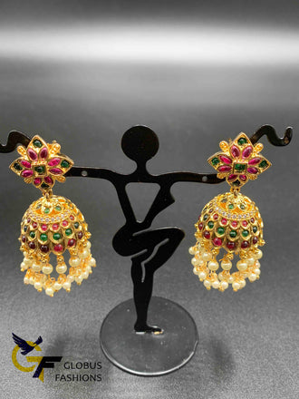 Multicolor Stones with Pearls Jumkas