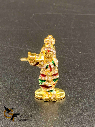 Small multicolor stones Krishna car idol