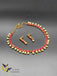 Ruby stones with pearls simple necklace set