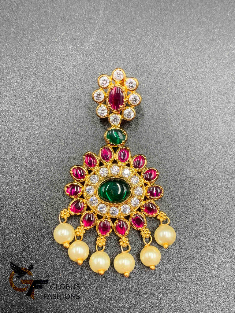 Multicolor Stones with Pearls Pendant
