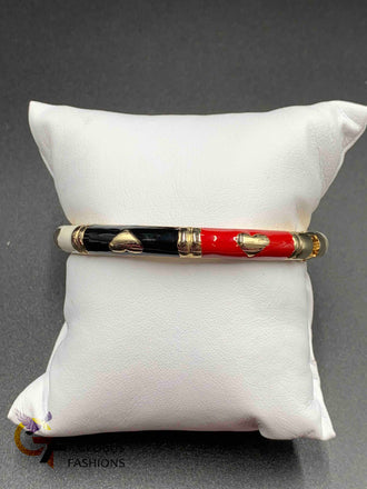 Hand painted enamel front open single bangle