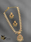 Traditional mango design with Peacock design Multicolore stones long necklace set