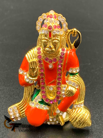 Hand Painted enamel Lord Anjaneya Swami car idol