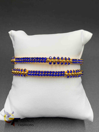 Bright blue stones set of two bangles