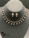 Silver and gold cz stones simple design necklace sets