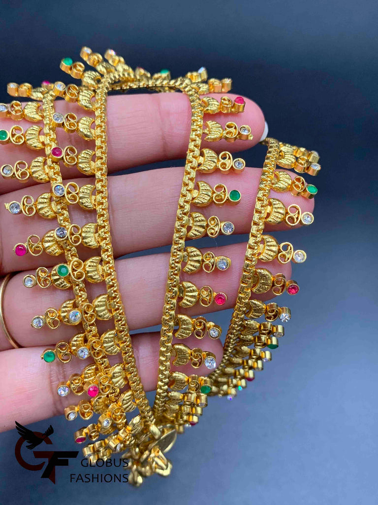 Multicolor Stones simple design party wear anklets