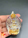 Beautiful leaf design back with silver Lakshmi Devi idol