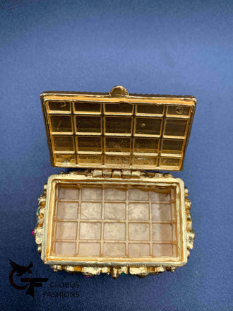 Lakshmi print with multicolor Stones kumkum & Turmeric box