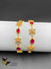 Diamond design Ruby & Emerald Stones with cz Stones set of two bangles
