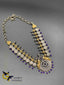 Oxidized German Silver Emerald and Sapphire stones necklaces