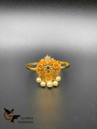 Multicolor stones with pearls peacock design kids bajubund