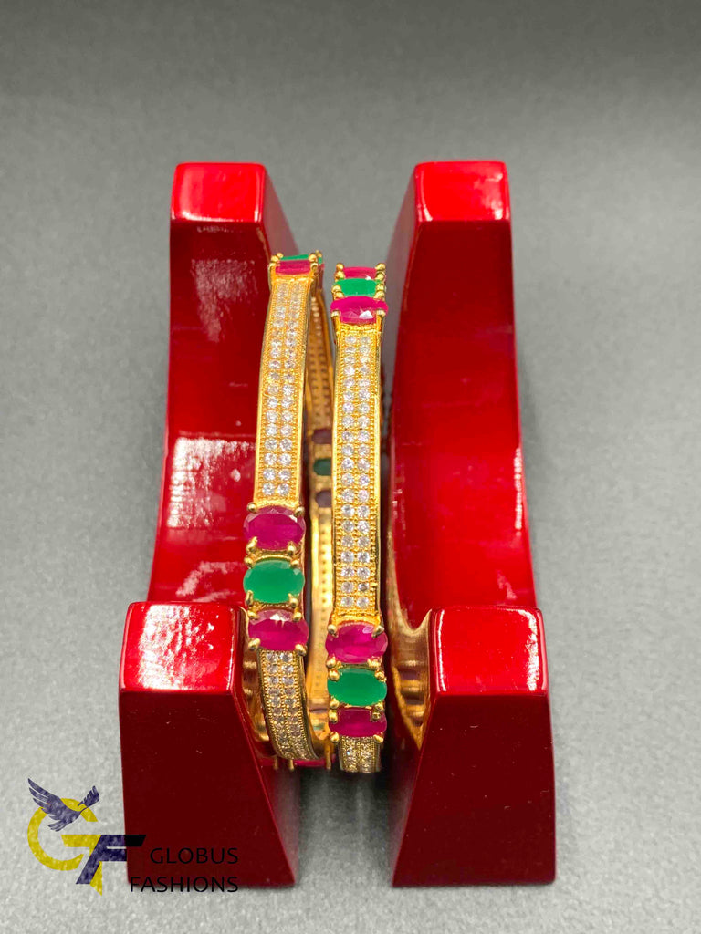 Multicolor stones set of two bangles