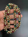 Multicolor beads with cz stones bead elastic anklets