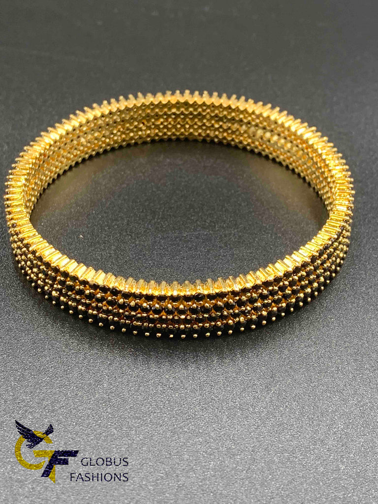 Small Black color stones set of four bangles