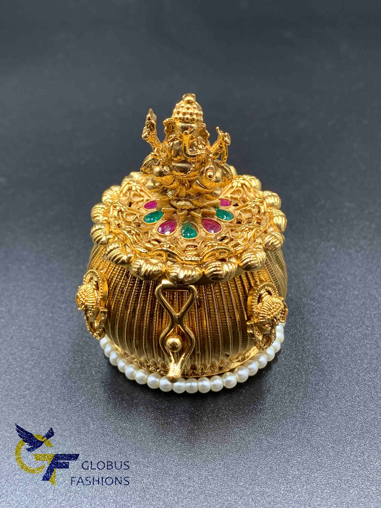 Ganesha print antique traditional kumkum box