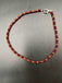 Maroon with gold beads single anklet