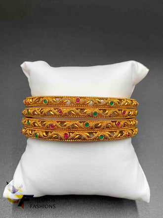 Antique and traditional look multicolor stones bangles