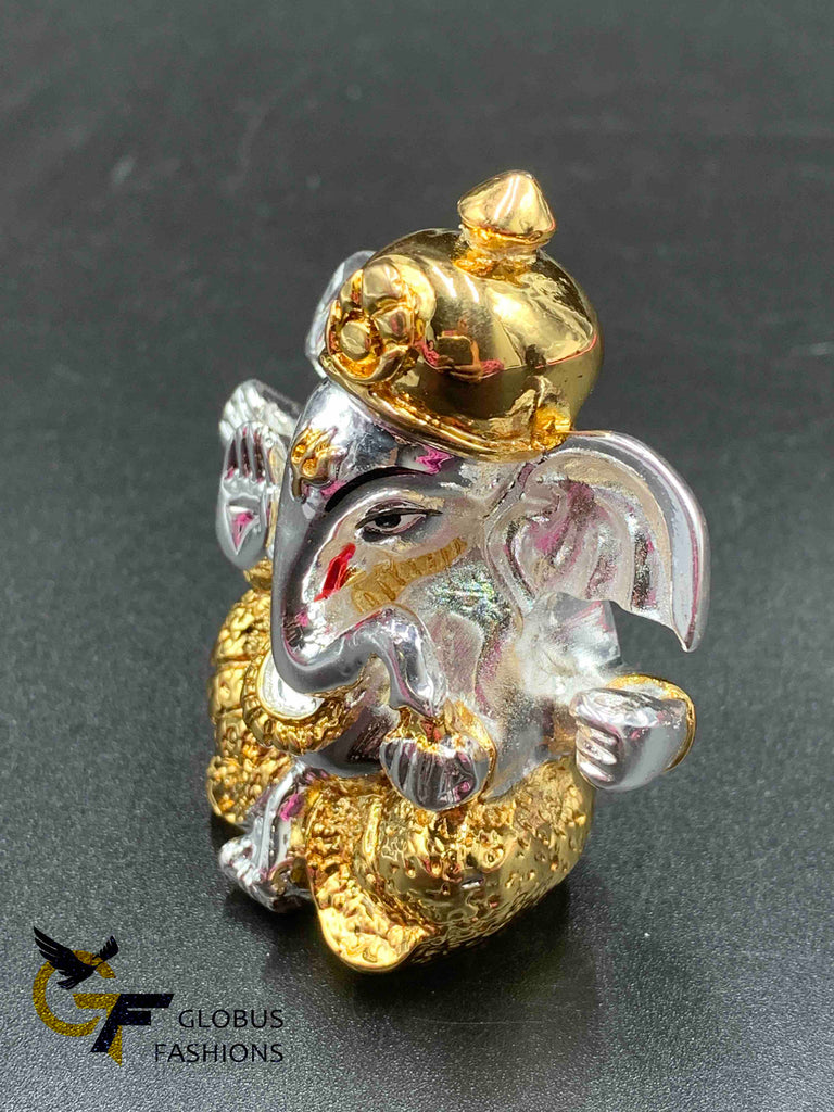 Duel tone silver & gold ganesh idol