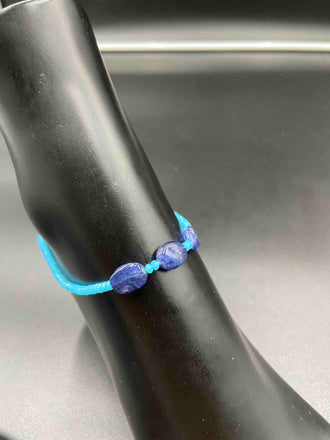 Blue Crystal beads single anklet