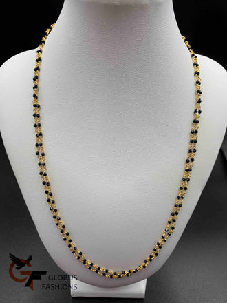 Double line black Diamond Beads Chain