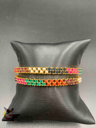 Navarathna Stones double line bangles
