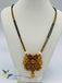Cute black diamond beads chain with antique look peacock with flower design pendant