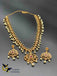 Cz stones and ruby stones with pearls long necklace set