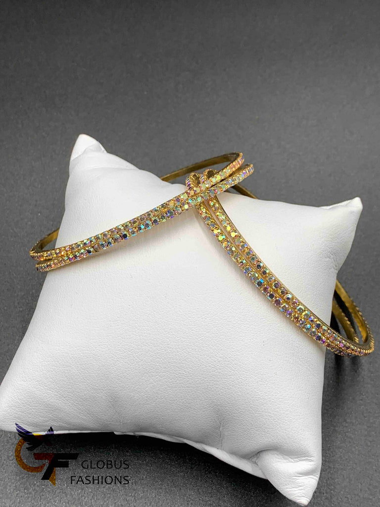 Cz stones glitter type set of four bangles