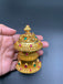 Double stack multicolor stones kumkum and turmeric box